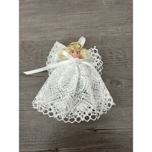 Adorable 5” Handmade Lace Angel Ornament